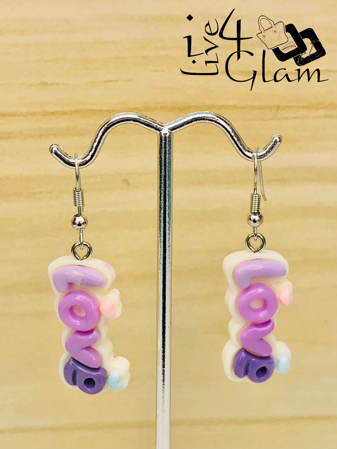 Fashion Hanging Earring Purple Love