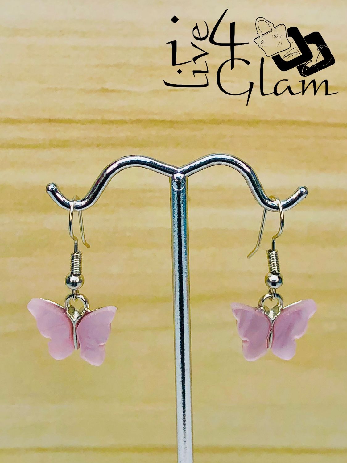 Fashion Hanging Earring Pink Butterfly