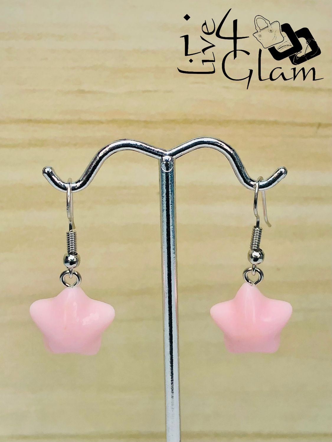 Fashion Hanging Earring Pink Star