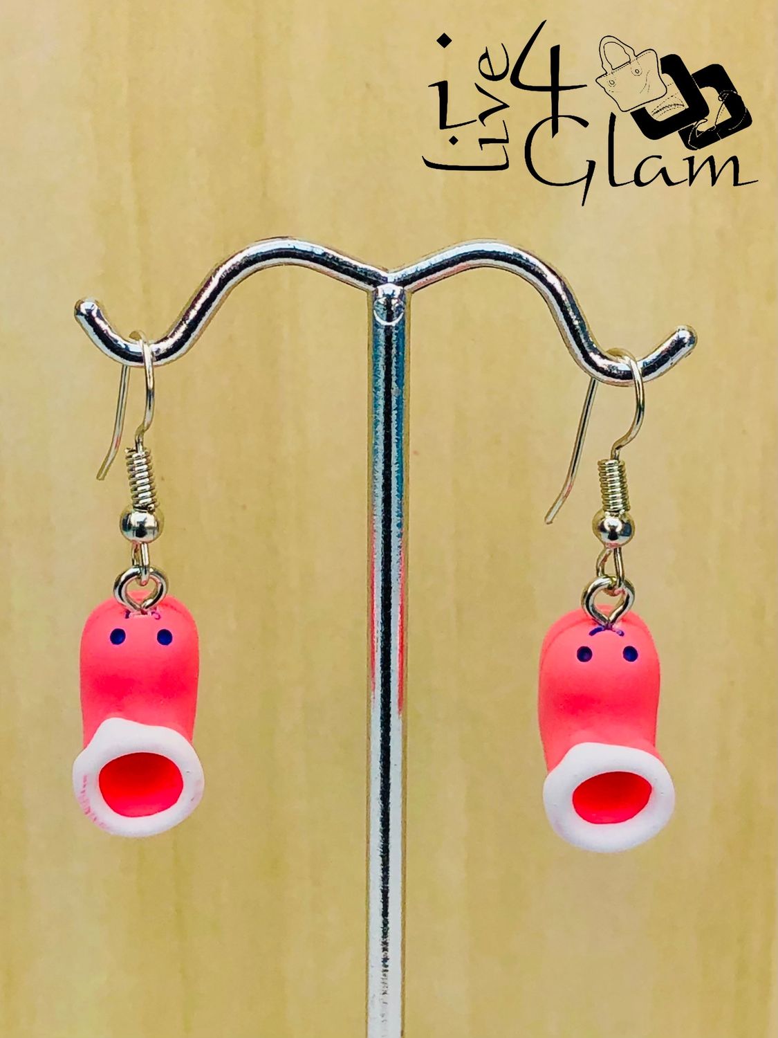Fashion Hanging Earring Pink Boots
