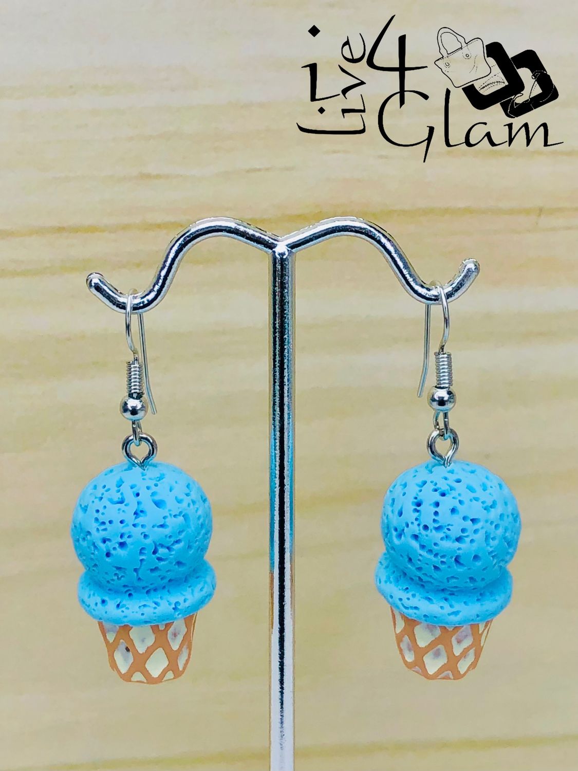 Fashion Hanging Earring Blue Ice Cream