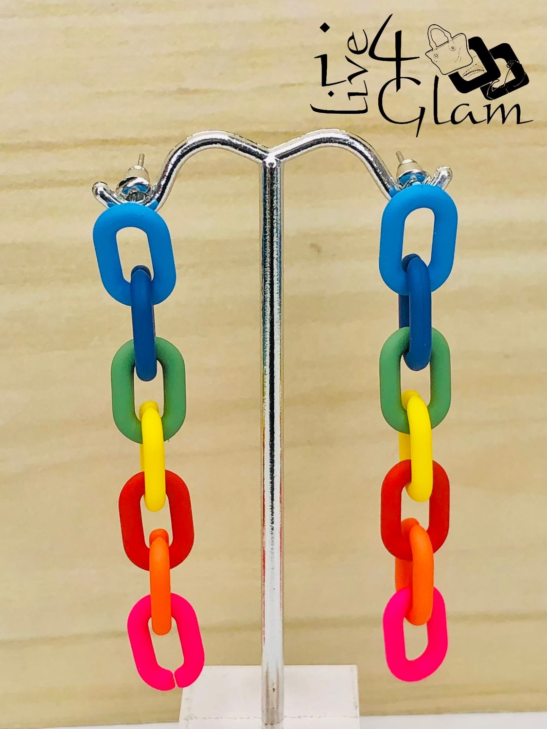 Fashion Hanging Earring Rainbow Paperclip