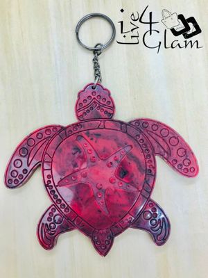 Hand Made Resin Red Turtle Keychain