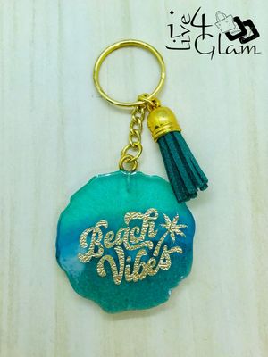 Hand Made Resin Beach Vibes Keychain