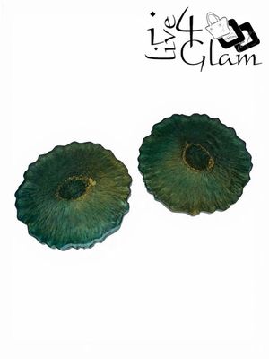 Hand Made Resin Green Coaster
