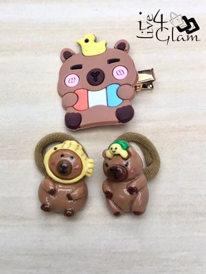 Capybara Assorted Scrunchie and Clip
