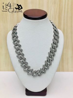30" Silver Toned Alloy Fashion Iced Cz Chain 5mm