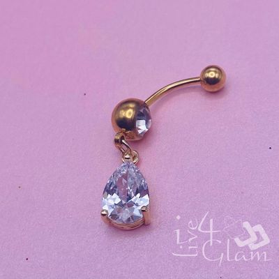 Belly Ring Gold Tear Drop