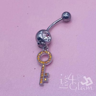 Belly Ring Silver Key
