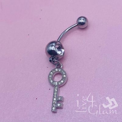 Belly Ring Silver Key