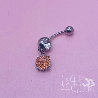 Belly Ring Silver Small CZ Circle
