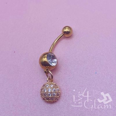 Belly Ring Gold XS CZ Circle
