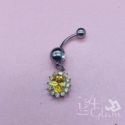Belly Ring Silver Oval