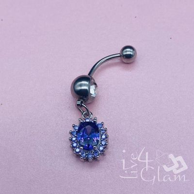 Belly Ring Silver Oval