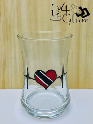 Trinidad and Tobago Heartbeat Souvenir Glass