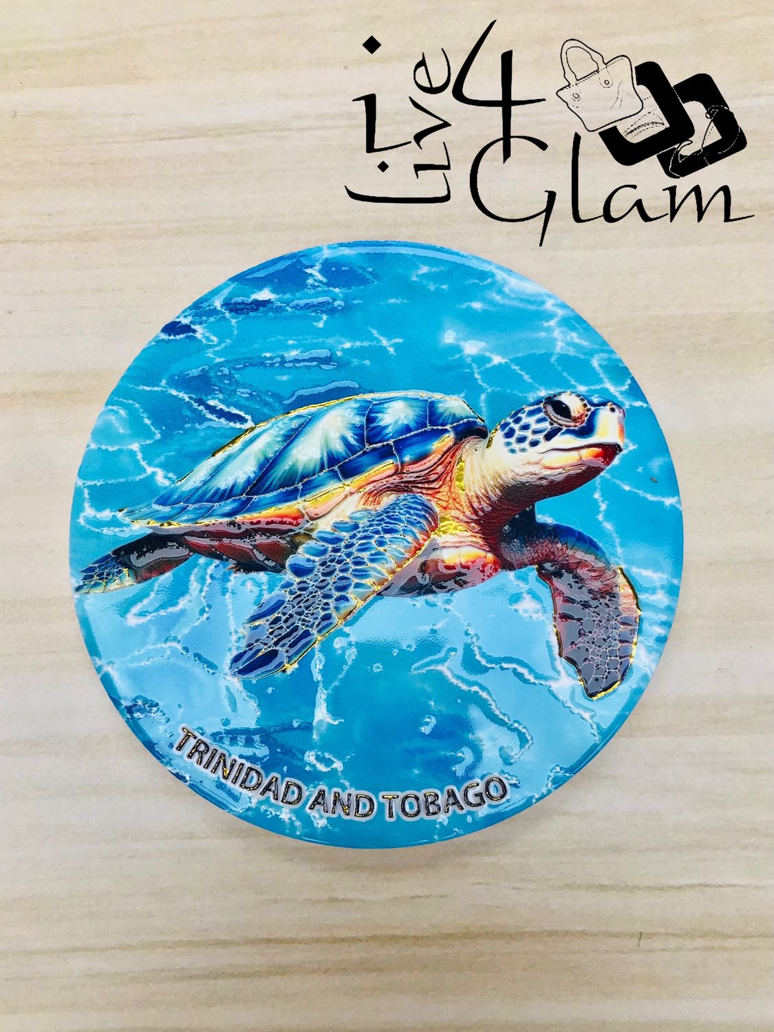 Trinidad and Tobago Sea Turtle Ceramic Coaster Style 1