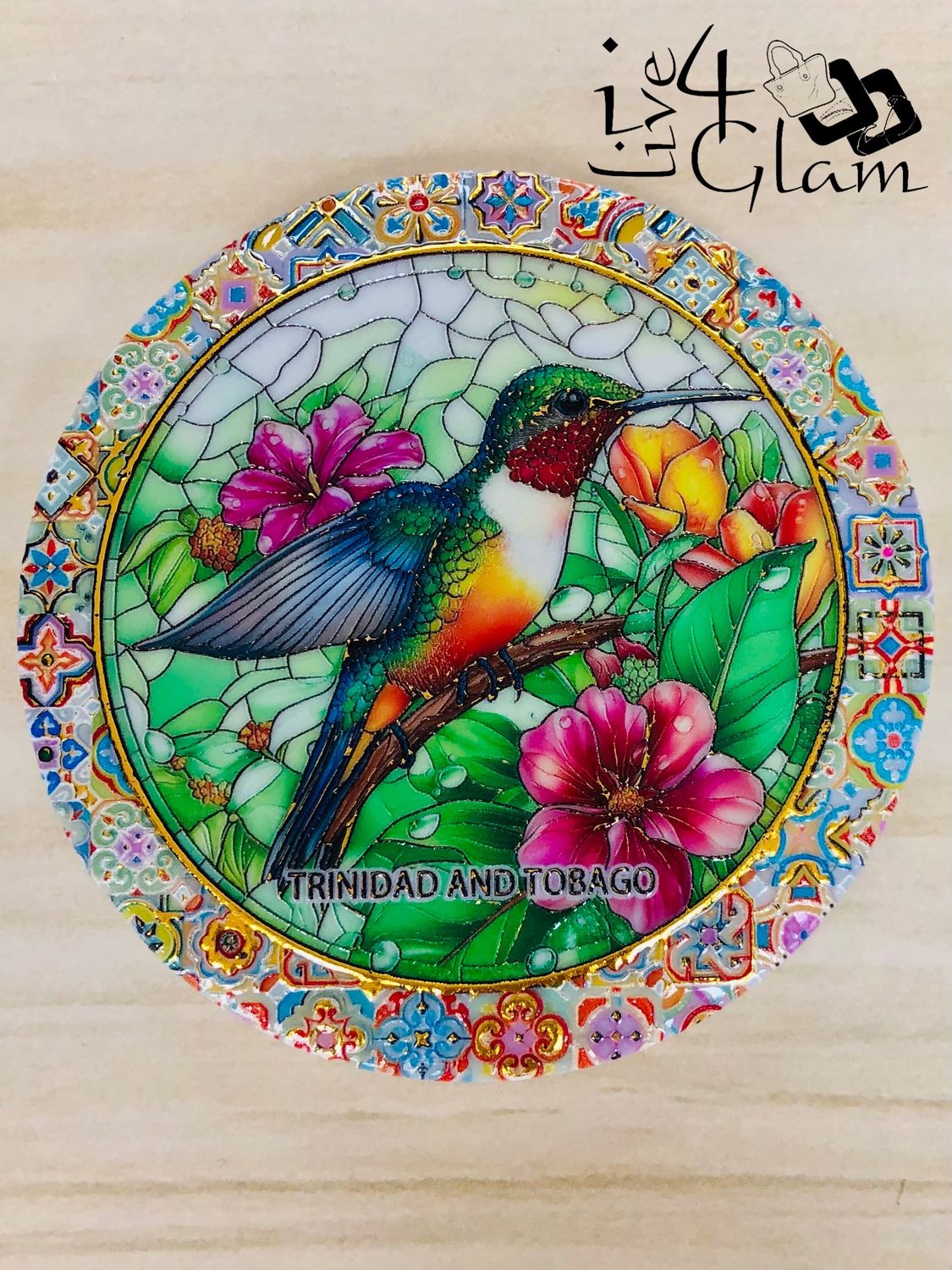 Trinidad and Tobago Hummingbird Ceramic Magnet Style 1
