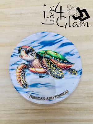 Trinidad and Tobago Sea Turtle Ceramic Coaster Style 2