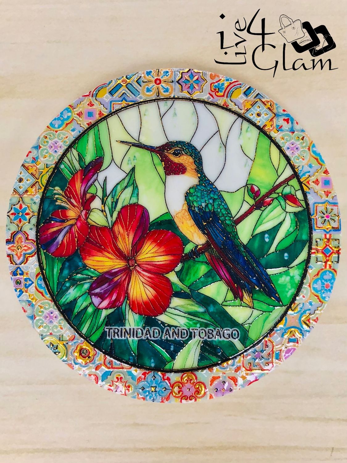 Trinidad and Tobago Hummingbird Ceramic Magnet Style 2
