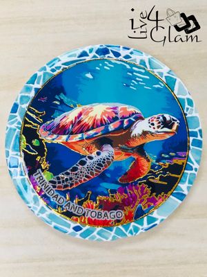 Trinidad and Tobago Sea Turtle Ceramic Magnet Style 1