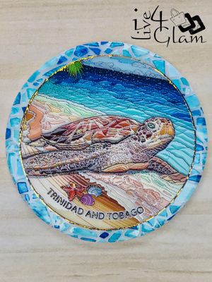 Trinidad and Tobago Sea Turtle Ceramic Magnet Style 6