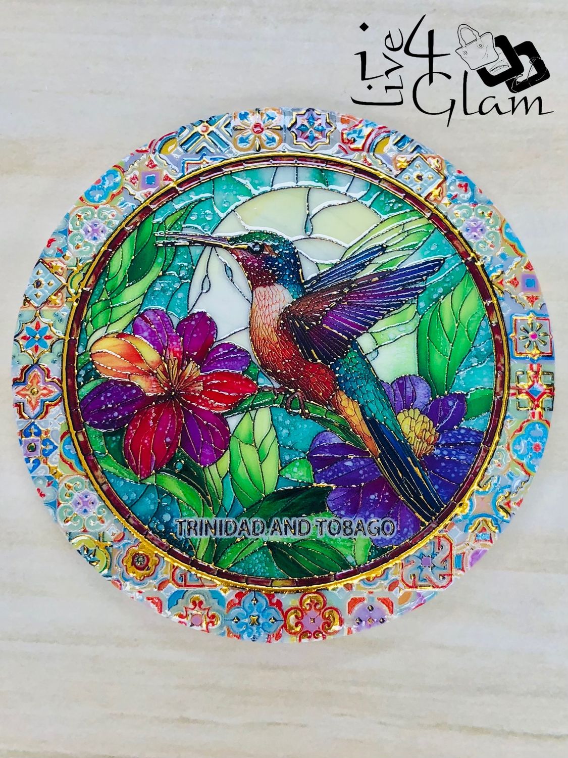 Trinidad and Tobago Hummingbird Ceramic Magnet Style 3