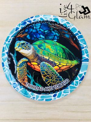 Trinidad and Tobago Sea Turtle Ceramic Magnet Style 3