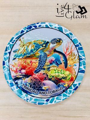 Trinidad and Tobago Sea Turtle Ceramic Magnet Style 4