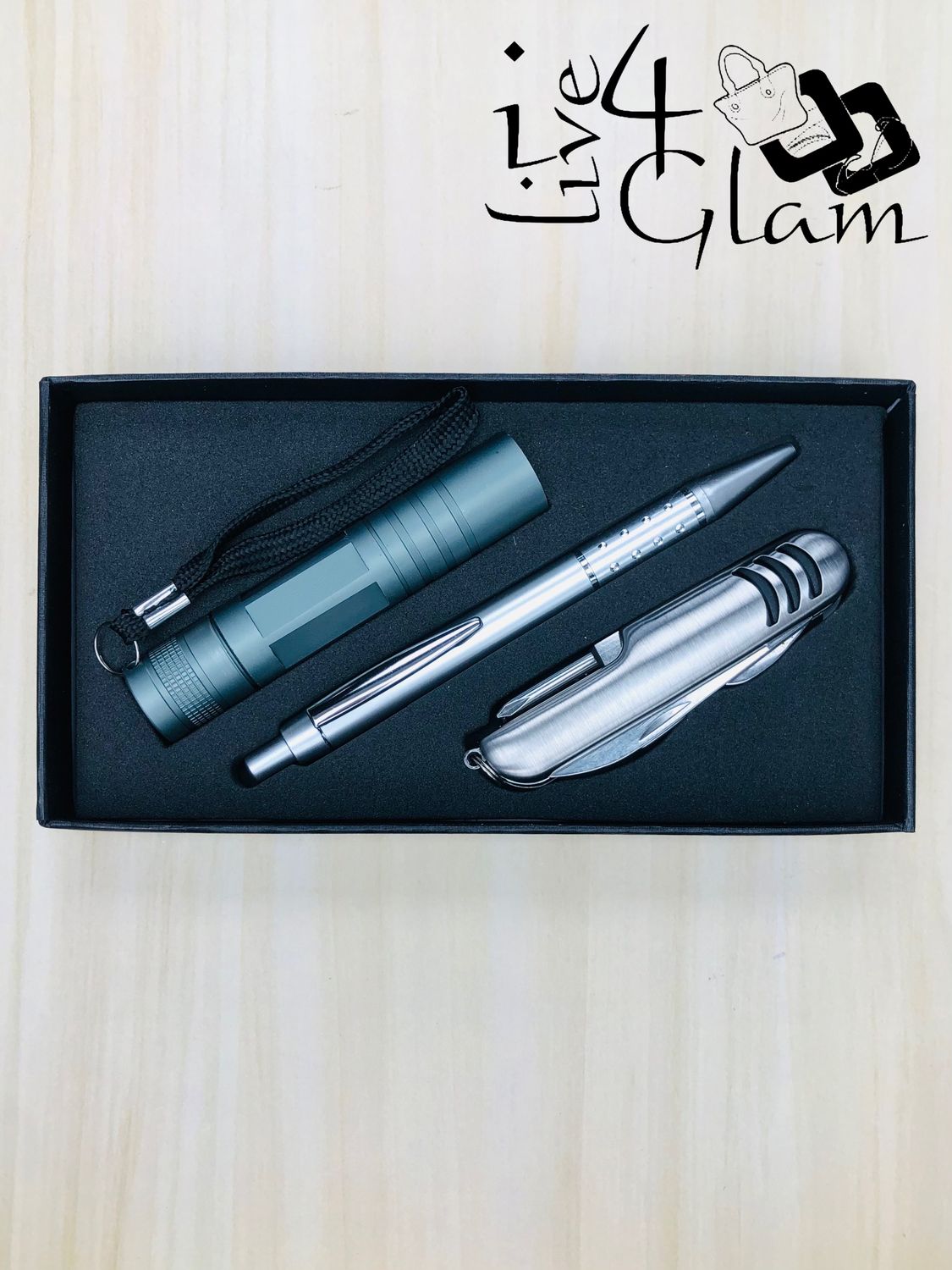 Flashlight, Pen and Pocket Knife Gift Set
