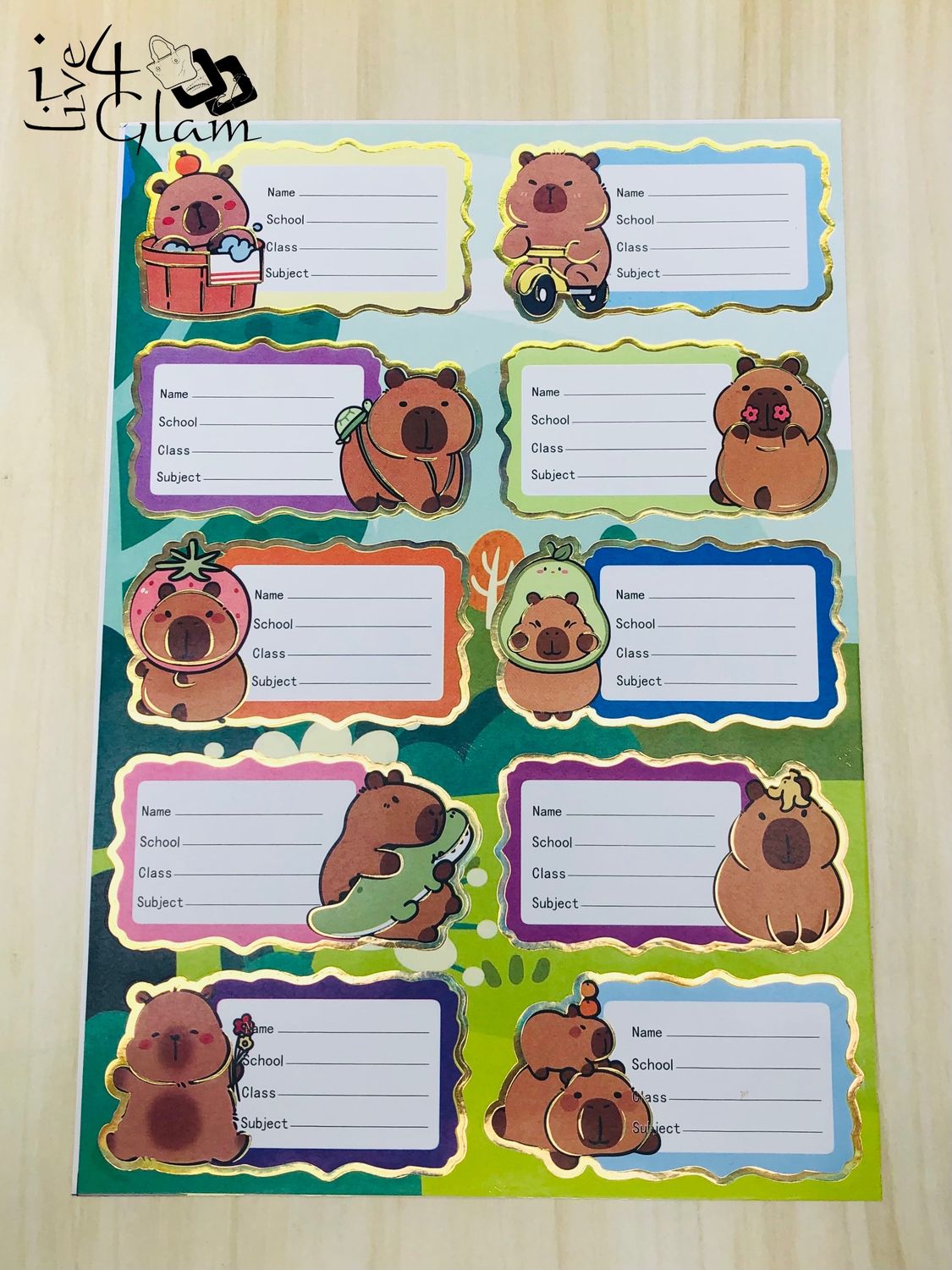 Capybara Book Labels