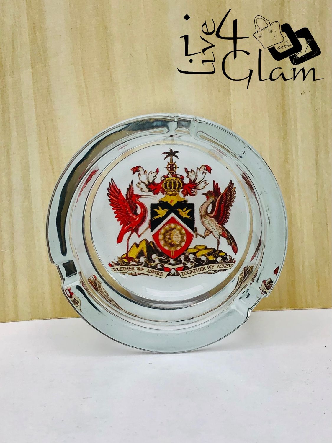 Round Trinidad and Tobago Coat of Arms Ashtray
