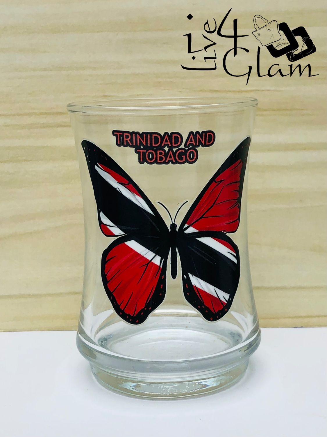 Trinidad and Tobago Butterfly Souvenir Glass