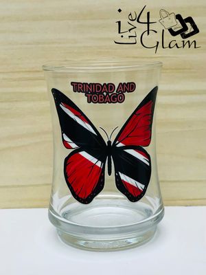 Trinidad and Tobago Butterfly Souvenir Glass