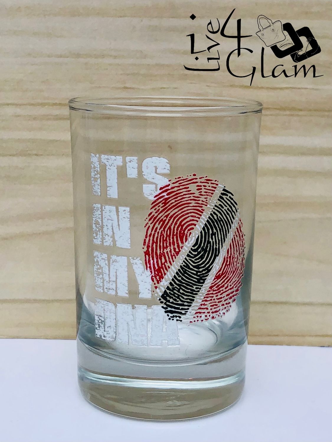 Trinidad and Tobago Flag Fingerprint Glass