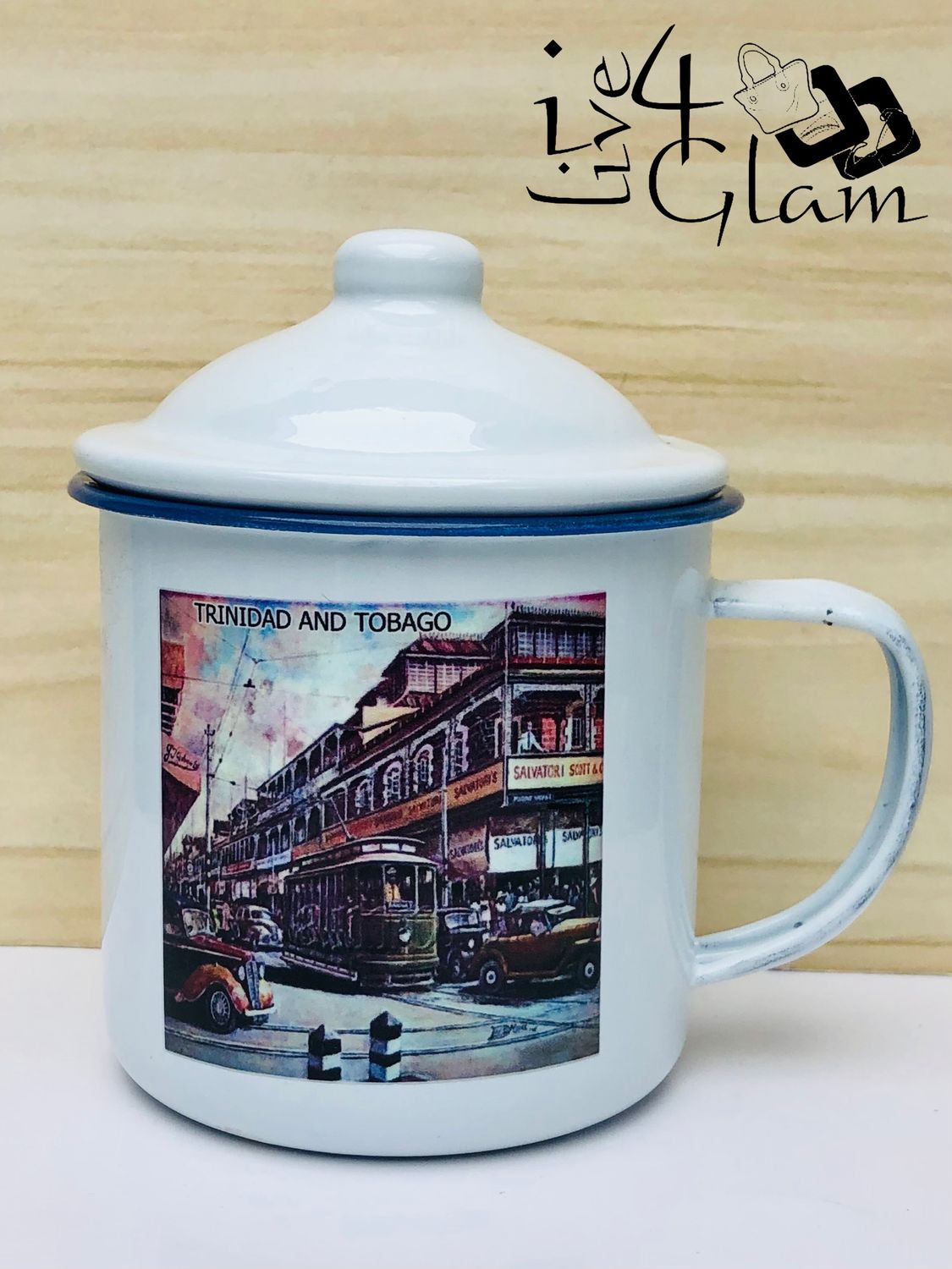Enamel Cup with Lid Style 1