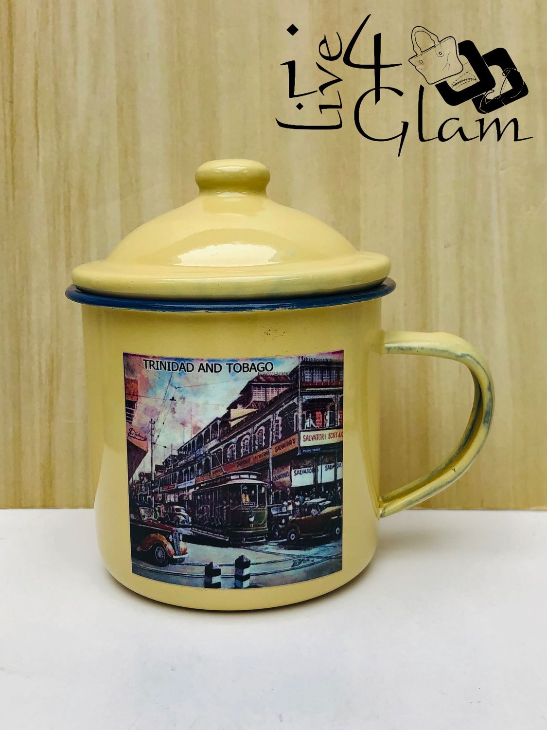 Enamel Cup with Lid Style 1
