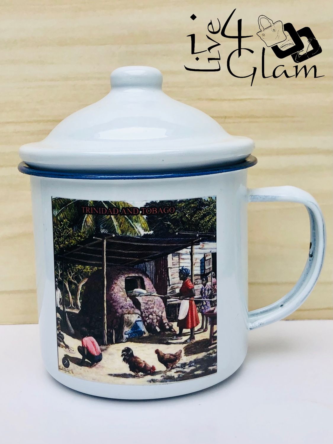Enamel Cup with Lid Style 3