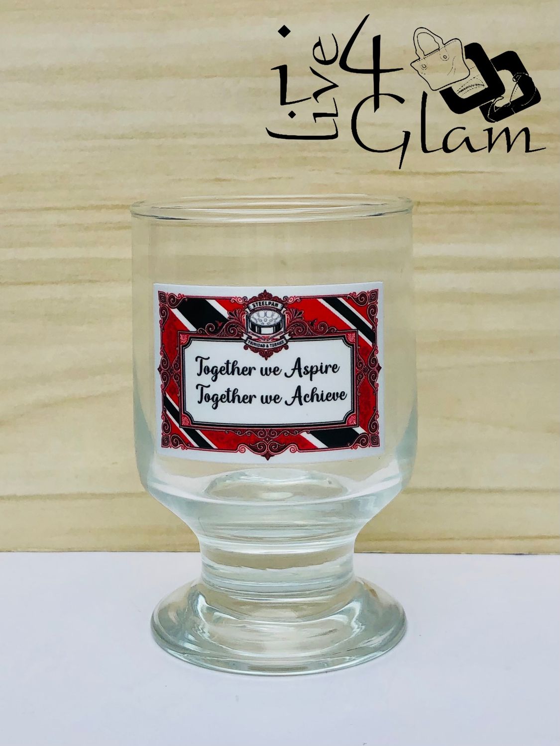 Trinidad and Tobago Motto Glass