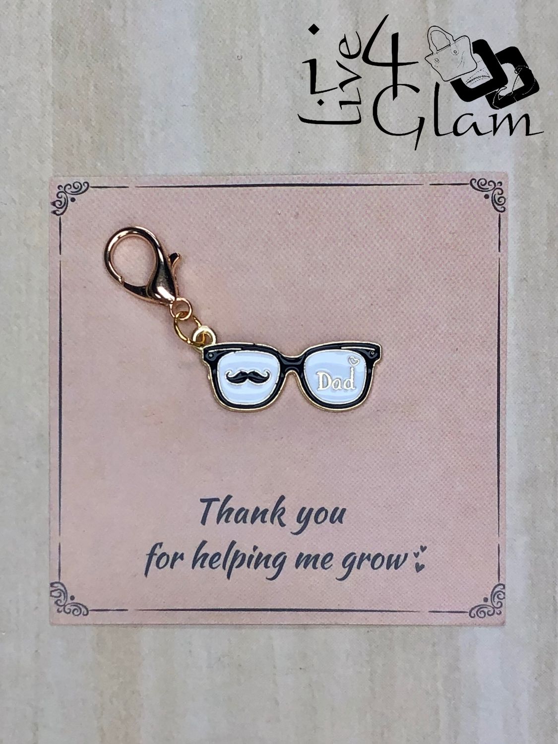 Dad Charm Keychain with Thank You Card Style 2