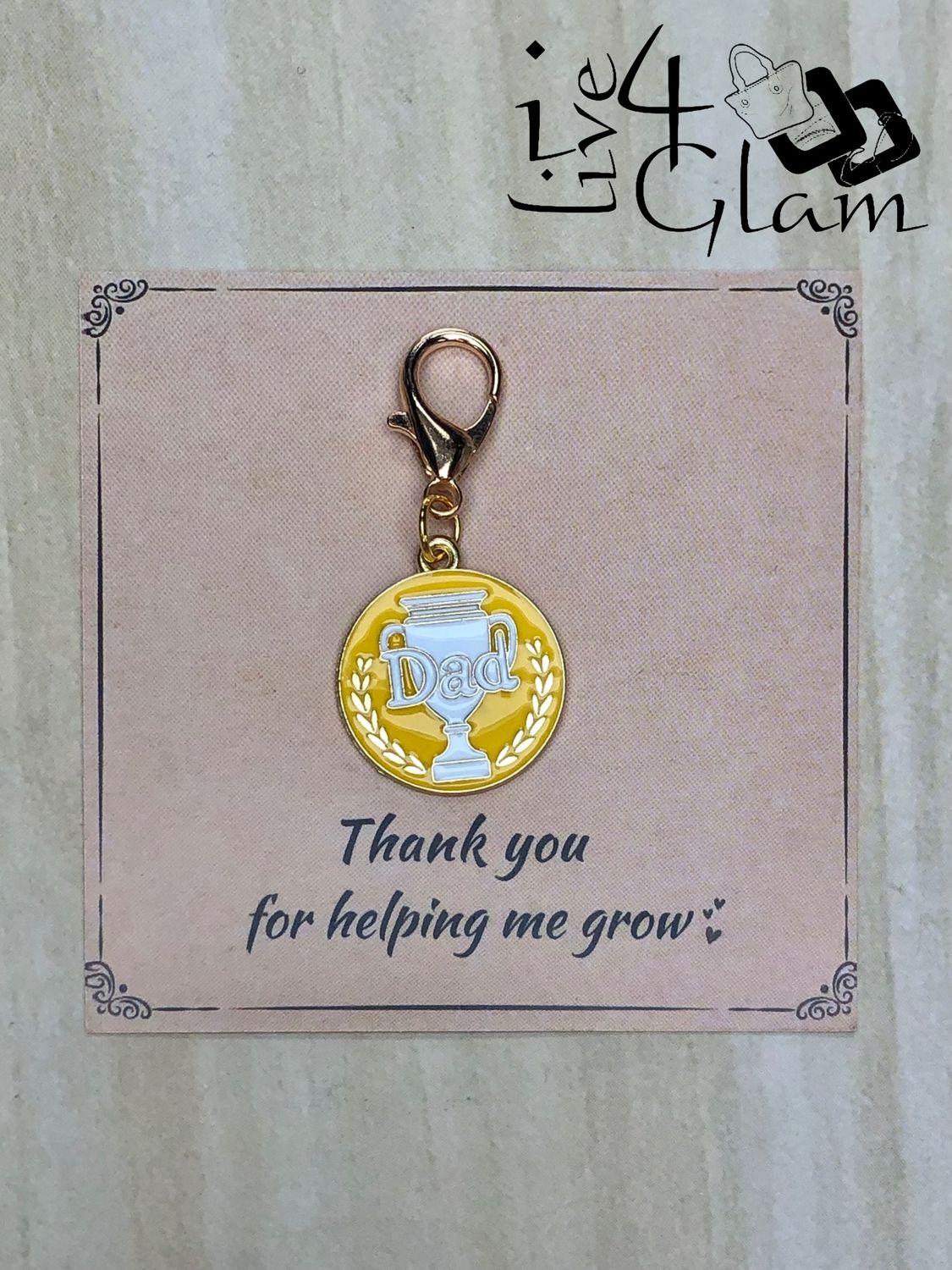 Dad Charm Keychain with Thank You Card Style 5