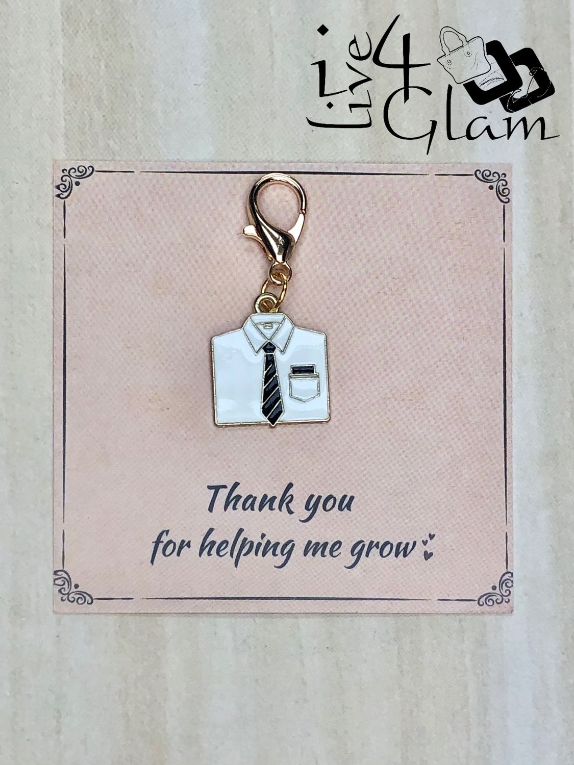 Dad Charm Keychain with Thank You Card Style 6