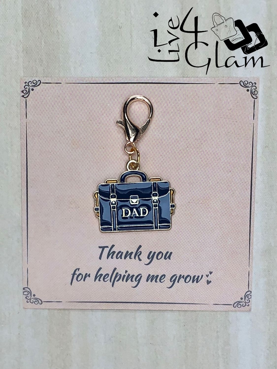 Dad Charm Keychain with Thank You Card Style 4