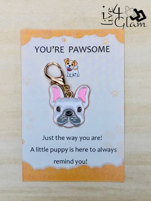 Dog Charm Keychain with Card Style 4