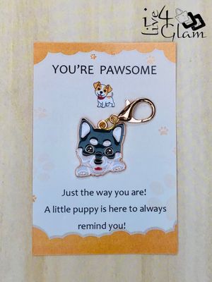 Dog Charm Keychain with Card Style 6