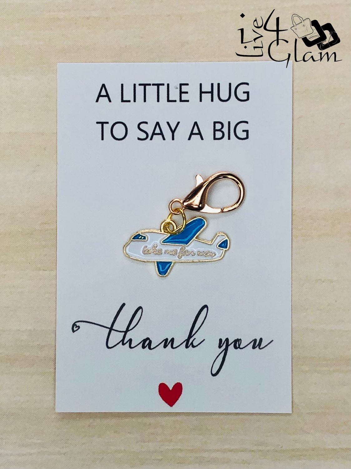 Travel Charm Keychain with Thank You Card Style 2
