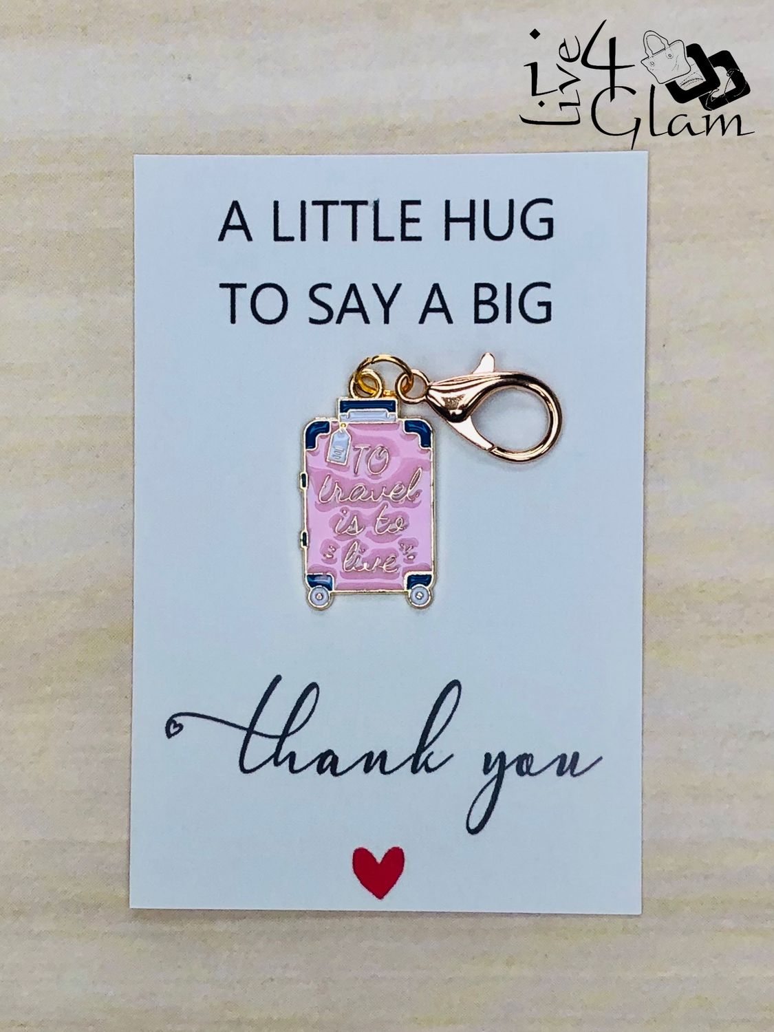 Travel Charm Keychain with Thank You Card Style 4