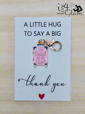 Travel Charm Keychain with Thank You Card Style 4
