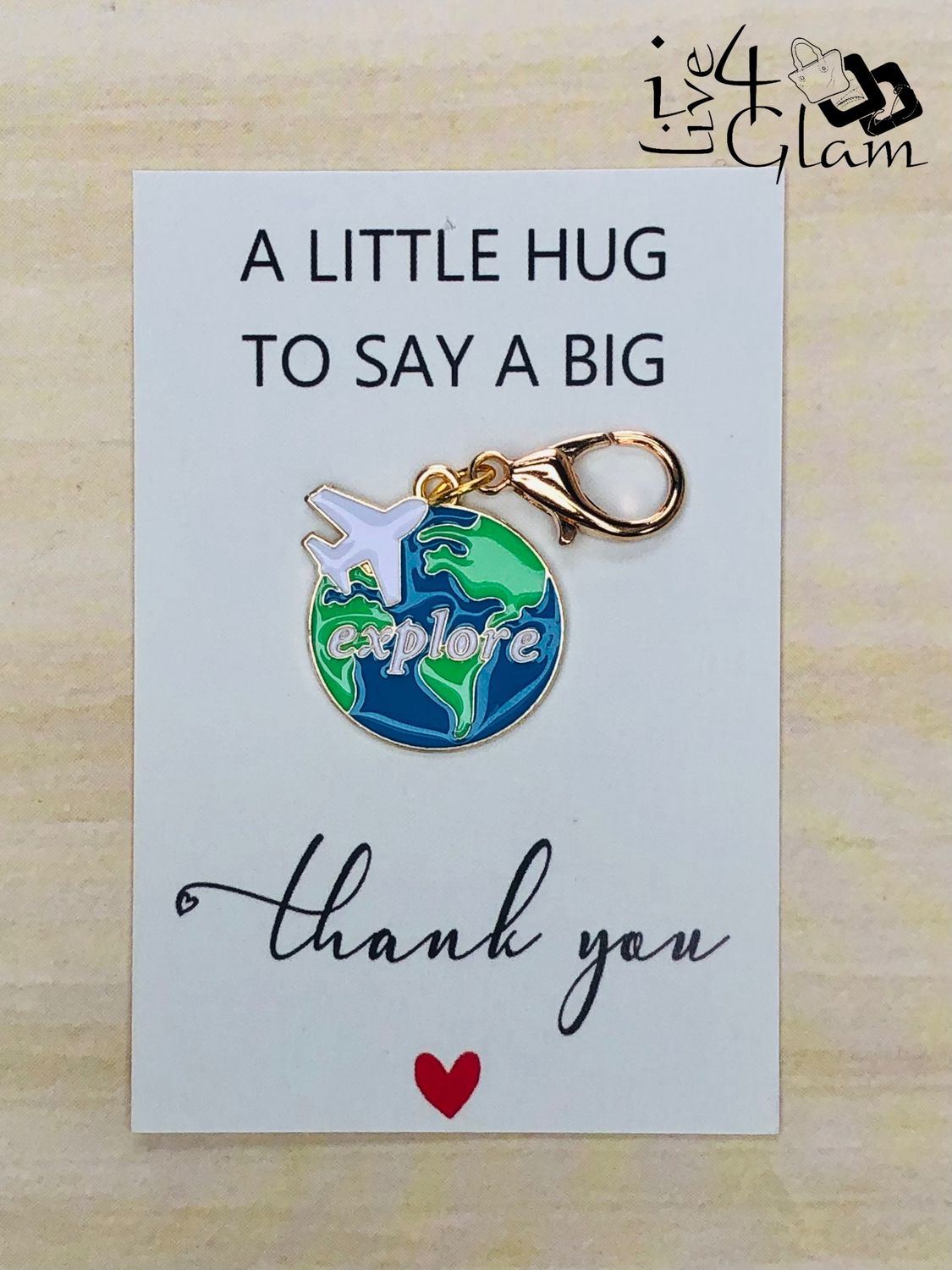 Travel Charm Keychain with Thank You Card Style 6