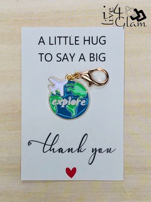 Travel Charm Keychain with Thank You Card Style 6