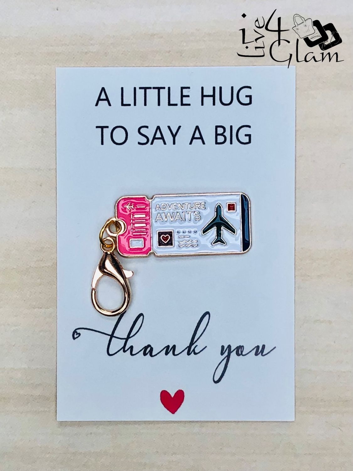 Travel Charm Keychain with Thank You Card Style 1